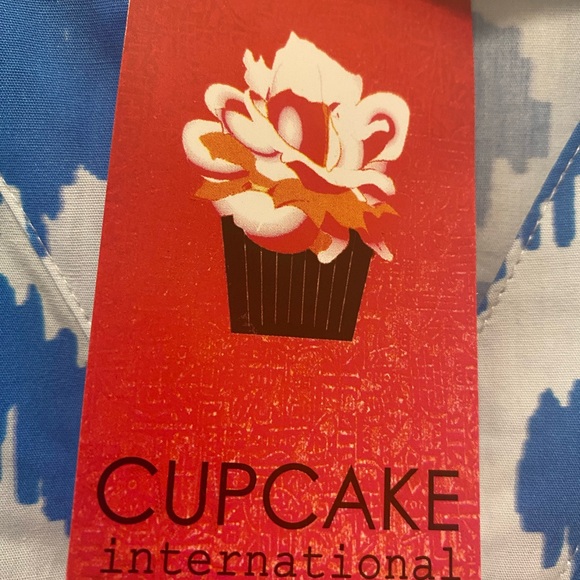 CUPCAKE BLUE AND WHITE MINI DRESS LONG SLEEVES WITH RUFFLES - Picture 6 of 7